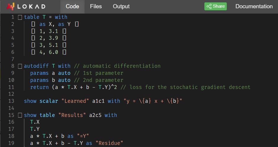 éditeur de code du playground