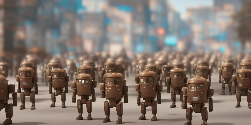 Alegoría de la fuerza laboral de creadores de contenido que operan en la gestión de supply chain