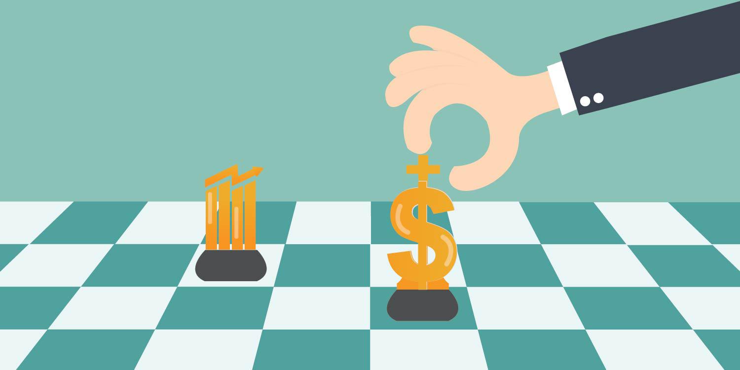 Main agrippant des pièces d'échecs supply chain