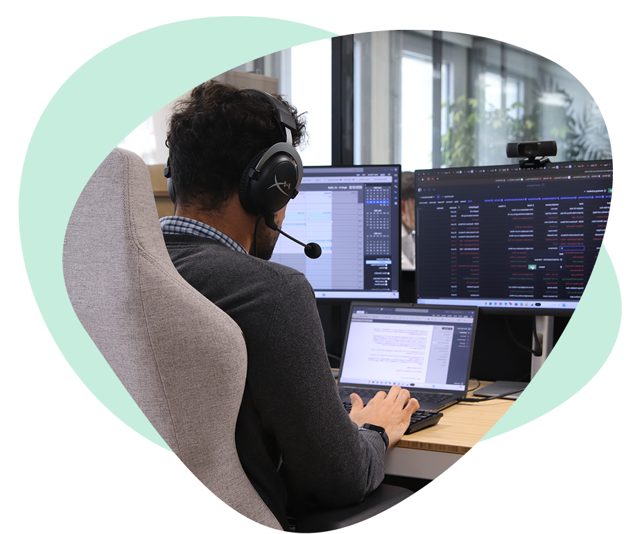 Supply chain scientist analyzing results